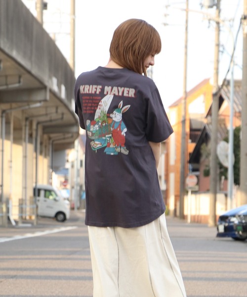 KRIFF MAYER Lady's Collection（クリフメイヤーレディースコレクション）の「キャンプラビットAライン半袖T（Tシャツ/カットソー・レディース・ブルー/その他5/チャコール/グレー/オフホワイト/カラフル/グリーン/レッド・LARGE/MEDIUM）」の4枚目の写真