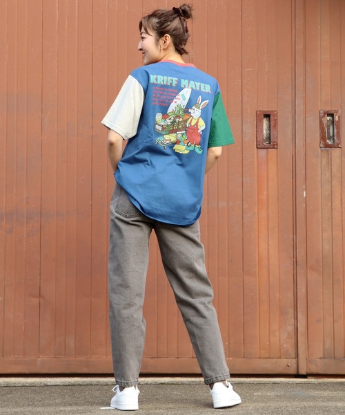 KRIFF MAYER Lady's Collection（クリフメイヤーレディースコレクション）の「キャンプラビットAライン半袖T（Tシャツ/カットソー・レディース・ブルー/その他5/チャコール/グレー/オフホワイト/カラフル/グリーン/レッド・LARGE/MEDIUM）」の17枚目の写真