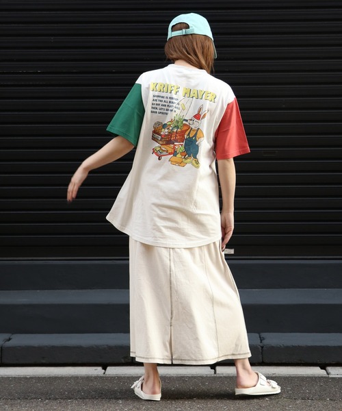 KRIFF MAYER Lady's Collection（クリフメイヤーレディースコレクション）の「キャンプラビットAライン半袖T（Tシャツ/カットソー・レディース・ブルー/その他5/チャコール/グレー/オフホワイト/カラフル/グリーン/レッド・LARGE/MEDIUM）」の16枚目の写真