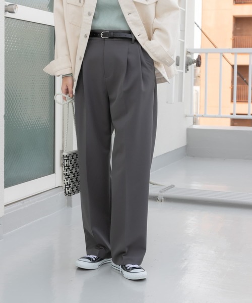 URBAN RESEARCH DOORS（アーバンリサーチドアーズ）の「ダブルクロス2タックトラウザー（その他パンツ・レディース・チャコールグレー/ブラック・SMALL/MEDIUM）」の4枚目の写真