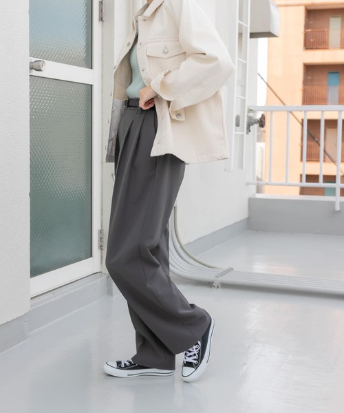 URBAN RESEARCH DOORS（アーバンリサーチドアーズ）の「ダブルクロス2タックトラウザー（その他パンツ・レディース・チャコールグレー/ブラック・SMALL/MEDIUM）」の7枚目の写真