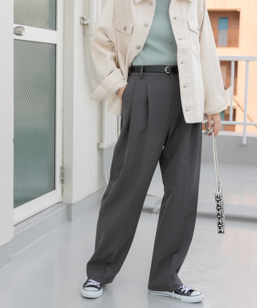 URBAN RESEARCH DOORS（アーバンリサーチドアーズ）の「ダブルクロス2タックトラウザー（その他パンツ・レディース・チャコールグレー/ブラック・SMALL/MEDIUM）」の12枚目の写真