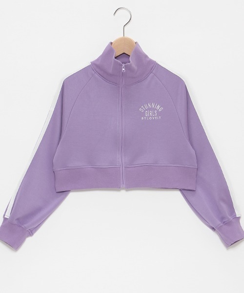 by LOVEiT（バイラビット）の「ショートトラックジャケット（ジャージ・キッズ・オフホワイト/ブラック/ラベンダー・130cm/120cm/140cm/150cm/160cm）」の3枚目の写真