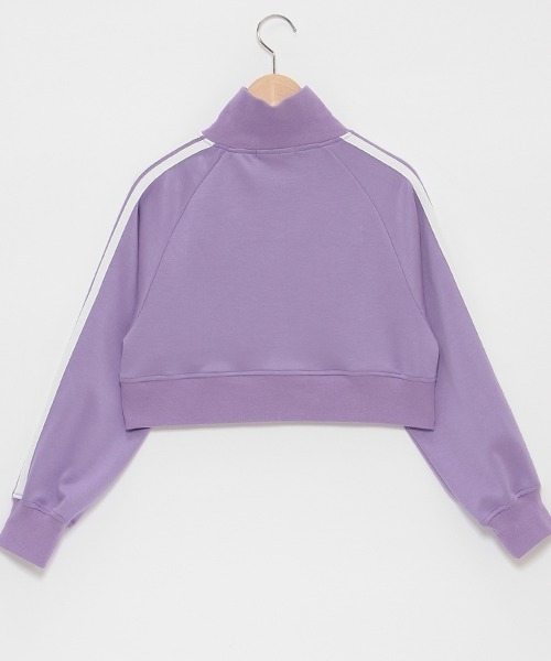 by LOVEiT（バイラビット）の「ショートトラックジャケット（ジャージ・キッズ・オフホワイト/ブラック/ラベンダー・130cm/120cm/140cm/150cm/160cm）」の4枚目の写真