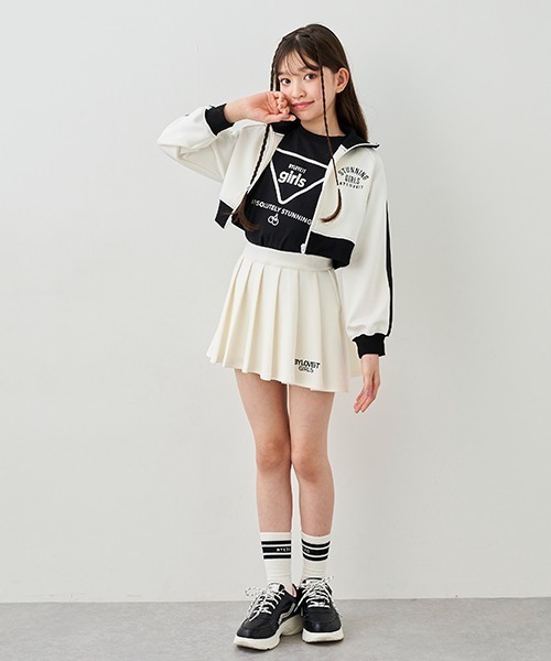 by LOVEiT（バイラビット）の「ショートトラックジャケット（ジャージ・キッズ・オフホワイト/ブラック/ラベンダー・130cm/120cm/140cm/150cm/160cm）」の13枚目の写真