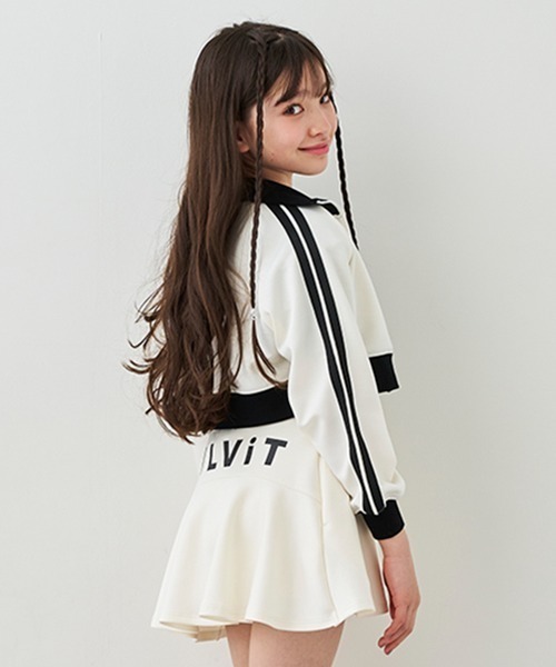 by LOVEiT（バイラビット）の「ショートトラックジャケット（ジャージ・キッズ・オフホワイト/ブラック/ラベンダー・130cm/120cm/140cm/150cm/160cm）」の11枚目の写真