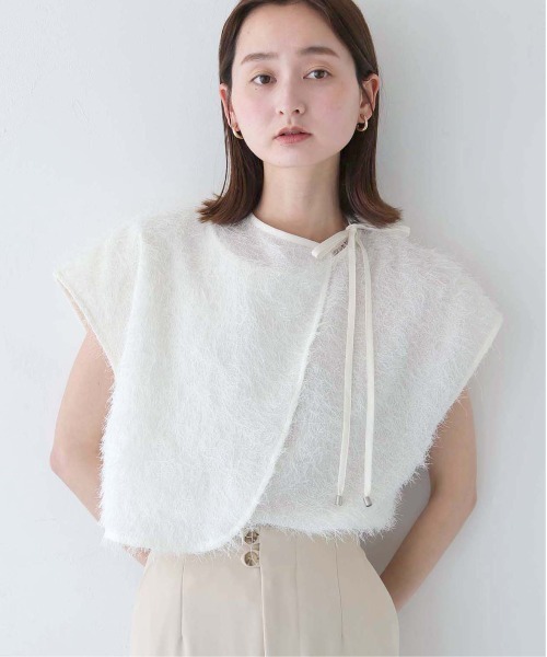 CLEIO(クレイオ)の「【CLEIO】フリンジジョーゼットレイヤード半袖ブラウス/FRINGE GEORGETTE LAYERED BLOUSE/940-11628(シャツ/ブラウス・レディース・ブラック/ホワイト/ライトグレー・FREE)」の1枚目の写真