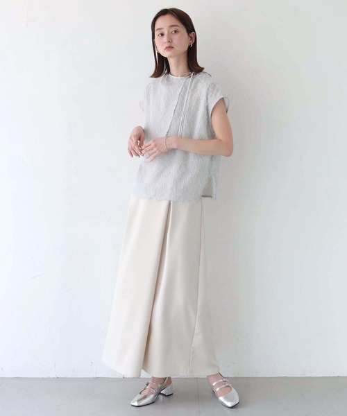 CLEIO(クレイオ)の「【CLEIO】フリンジジョーゼットレイヤード半袖ブラウス/FRINGE GEORGETTE LAYERED BLOUSE/940-11628(シャツ/ブラウス・レディース・ブラック/ホワイト/ライトグレー・FREE)」の15枚目の写真