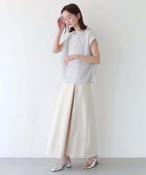 CLEIO(クレイオ)の「【CLEIO】フリンジジョーゼットレイヤード半袖ブラウス/FRINGE GEORGETTE LAYERED BLOUSE/940-11628(シャツ/ブラウス・レディース・ブラック/ホワイト/ライトグレー・FREE)」の16枚目の写真