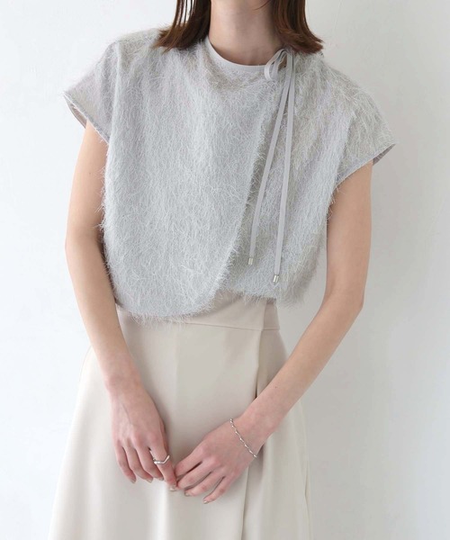 CLEIO(クレイオ)の「【CLEIO】フリンジジョーゼットレイヤード半袖ブラウス/FRINGE GEORGETTE LAYERED BLOUSE/940-11628(シャツ/ブラウス・レディース・ブラック/ホワイト/ライトグレー・FREE)」の20枚目の写真