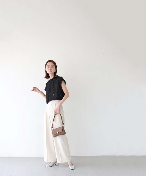 CLEIO(クレイオ)の「【CLEIO】フリンジジョーゼットレイヤード半袖ブラウス/FRINGE GEORGETTE LAYERED BLOUSE/940-11628(シャツ/ブラウス・レディース・ブラック/ホワイト/ライトグレー・FREE)」の11枚目の写真