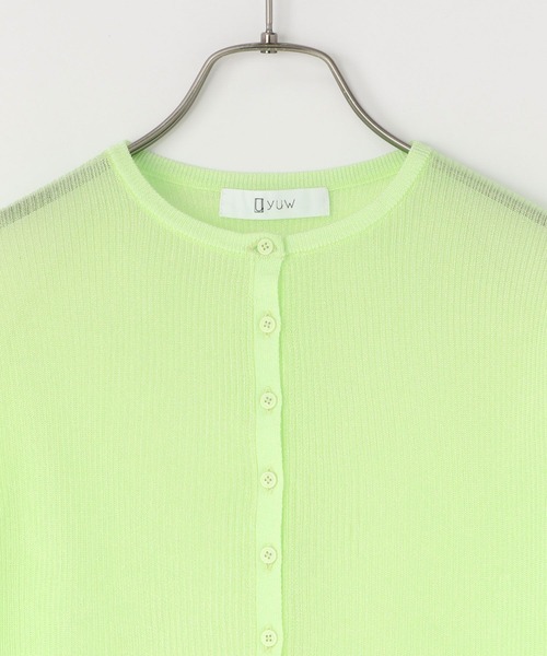 yuw（ユウ）の「シアーラメニットカーディガン　108002（カーディガン/ボレロ・レディース・ピンク/グリーン/グレー・FREE）」の14枚目の写真