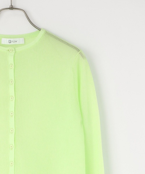 yuw（ユウ）の「シアーラメニットカーディガン　108002（カーディガン/ボレロ・レディース・ピンク/グリーン/グレー・FREE）」の13枚目の写真