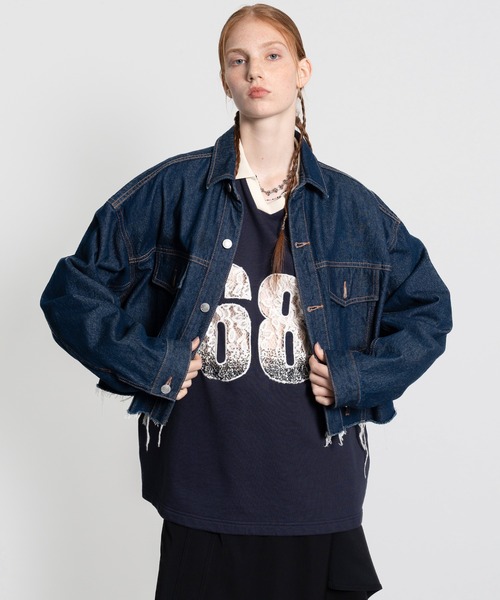 【セール】【ELOOPS】クロップ丈カットオフデニムジャケット（デニムジャケット）｜ELOOPS（イーループス）