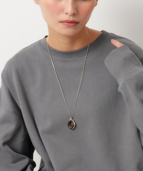 OPAQUE.CLIP（オペークドットクリップ）の「◆カラーアクリル×メタルパーツネックレス（ネックレス・レディース・ブラウン系/オフホワイト/オレンジ・00）」の7枚目の写真