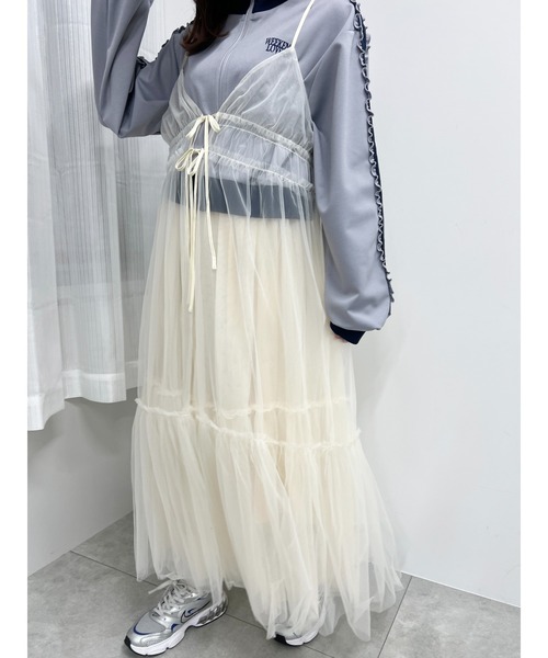 WC（ダブル シー）の「【2WAY】シアーロングワンピース（ワンピース・レディース・アイボリー/ブラック/グレー・FREE）」の7枚目の写真