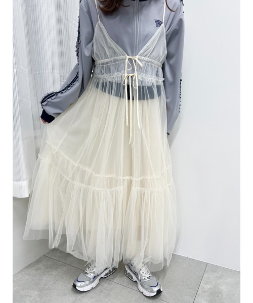 WC（ダブル シー）の「【2WAY】シアーロングワンピース（ワンピース・レディース・アイボリー/ブラック/グレー・FREE）」の12枚目の写真