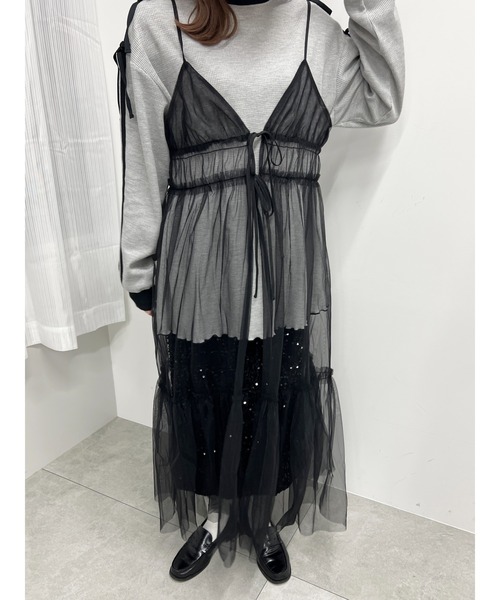 WC（ダブル シー）の「【2WAY】シアーロングワンピース（ワンピース・レディース・アイボリー/ブラック/グレー・FREE）」の14枚目の写真