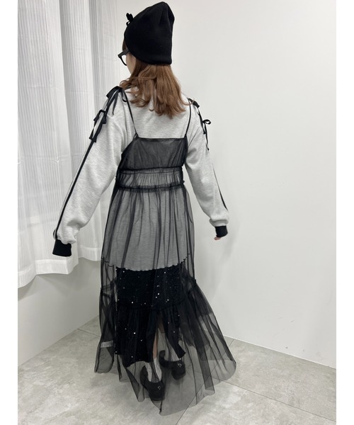 WC（ダブル シー）の「【2WAY】シアーロングワンピース（ワンピース・レディース・アイボリー/ブラック/グレー・FREE）」の17枚目の写真