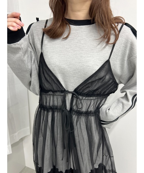 WC（ダブル シー）の「【2WAY】シアーロングワンピース（ワンピース・レディース・アイボリー/ブラック/グレー・FREE）」の19枚目の写真