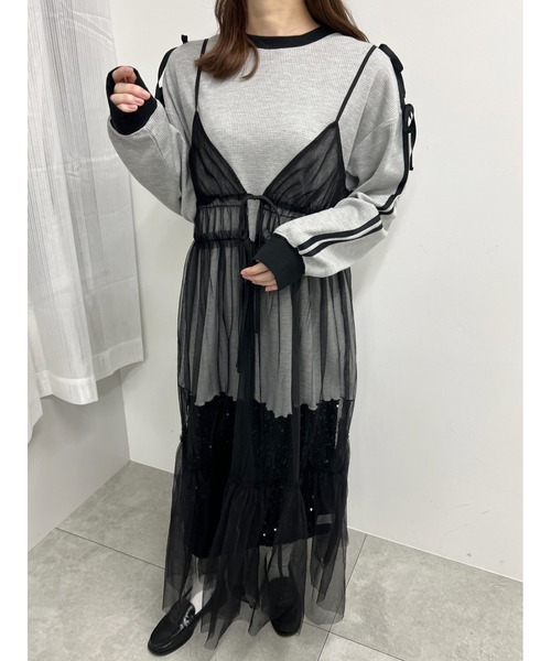 WC（ダブル シー）の「【2WAY】シアーロングワンピース（ワンピース・レディース・アイボリー/ブラック/グレー・FREE）」の20枚目の写真