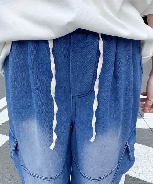 SHEPP(シープ)の「デニムバルーンシルエット ワイドカーゴパンツ(カーゴパンツ・メンズ・ブラック/ブルー・M/L/XL)」の15枚目の写真