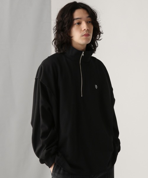 HARE（ハレ）の「HAREロゴBIGドルマンハーフZIP(HARE)（Tシャツ/カットソー・メンズ・パープル/ホワイト/ブラック・SMALL/MEDIUM）」の5枚目の写真