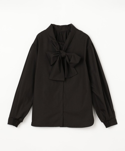 NICOLE white（ニコルホワイト）の「前後２ＷＡＹボウタイブラウス（シャツ/ブラウス・レディース・ブラック/オフホワイト/グリーン・FREE）」の6枚目の写真