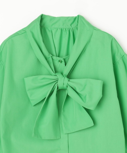 NICOLE white（ニコルホワイト）の「前後２ＷＡＹボウタイブラウス（シャツ/ブラウス・レディース・ブラック/オフホワイト/グリーン・FREE）」の8枚目の写真