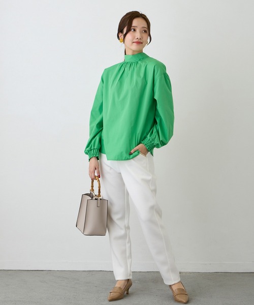 NICOLE white（ニコルホワイト）の「前後２ＷＡＹボウタイブラウス（シャツ/ブラウス・レディース・ブラック/オフホワイト/グリーン・FREE）」の16枚目の写真