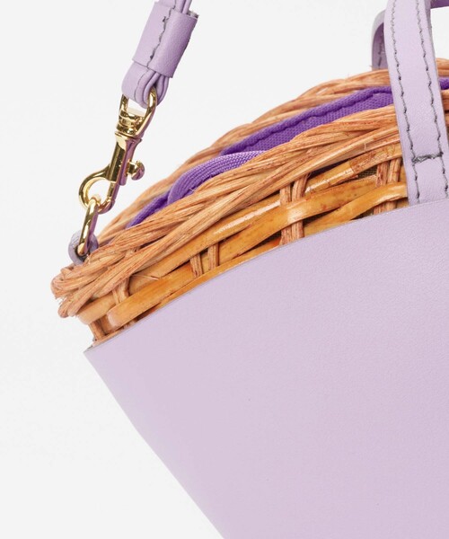 セール】レザーコンビカゴバッグ（かごバッグ）｜allureville