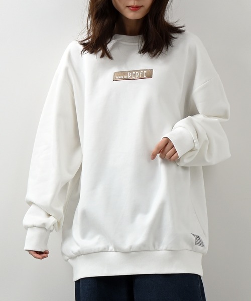 セール】[ROUXDI PERFE ルゥディパフィー]ワンポイント刺繍トレーナー