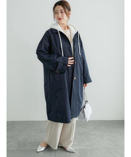 Te chichi（テチチ）の「ステンカラーコート（ステンカラーコート・レディース・ネイビー/ベージュ・F）」の4枚目の写真