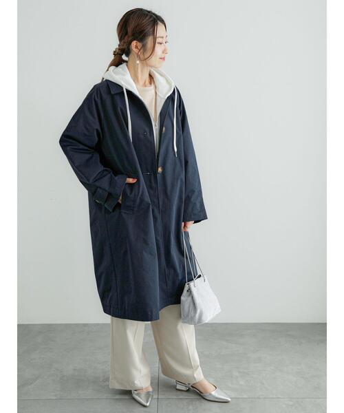 Te chichi（テチチ）の「ステンカラーコート（ステンカラーコート・レディース・ネイビー/ベージュ・F）」の5枚目の写真
