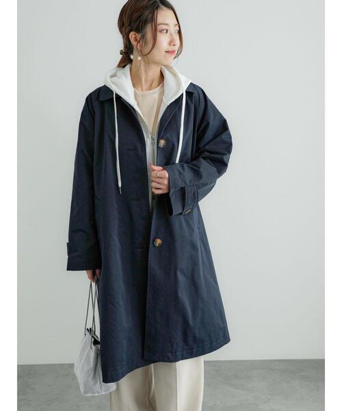 Te chichi（テチチ）の「ステンカラーコート（ステンカラーコート・レディース・ネイビー/ベージュ・F）」の6枚目の写真