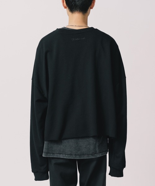 Theater code(シアターコード)の「Damaged Cropped Logo Sweatshirt /ダメージ クロップド ロゴ スウェット(スウェット・メンズ・ダークグレー/クリーム/ネイビー/ライトグレー/ブラック・2/3)」の18枚目の写真