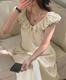 フリルショルダードレスワンピース