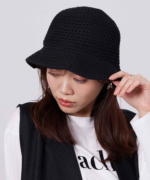 Chez toi（シェトワ）の「透かし編みニットバケハ（キャップ