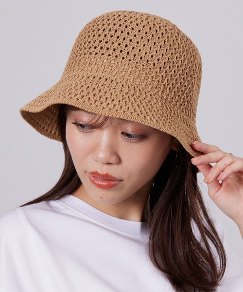 Chez toi（シェトワ）の「透かし編みニットバケハ（キャップ