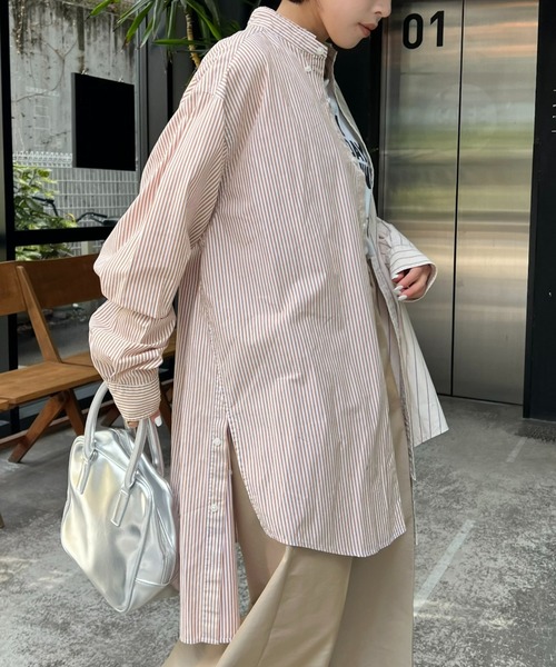 etsinta（エシンタ）の「【etsinta／エシンタ】リメイクロングオーバーシャツ（シャツ/ブラウス・レディース・ブラウン/ベージュ/ネイビー・ONE SIZE）」の18枚目の写真