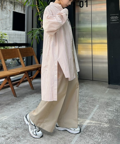 etsinta（エシンタ）の「【etsinta／エシンタ】リメイクロングオーバーシャツ（シャツ/ブラウス・レディース・ブラウン/ベージュ/ネイビー・ONE SIZE）」の22枚目の写真