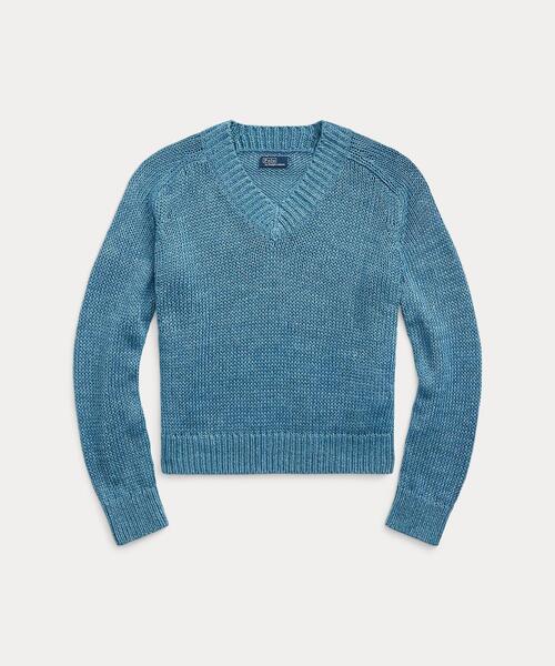 Ralph Lauren Jeans リネンコットンセーターMサイズ レディース POLO RALPH LAUREN（ポロ ラルフ ローレン）の「リネンコットン V