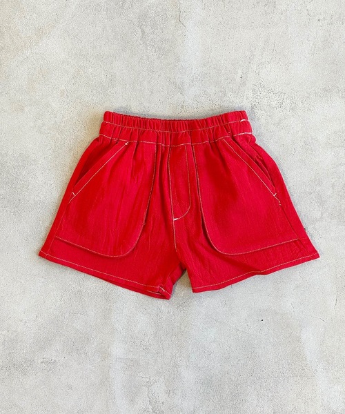 A BOND（アボンド）の「マチつきポケットショートパンツ（80～130cm）（その他パンツ・キッズ・ブラック/イエロー/グリーン系その他/チャコール/レッド系その他/ピンク/レッド/ブルー・100/90/80/110/130/120）」の7枚目の写真