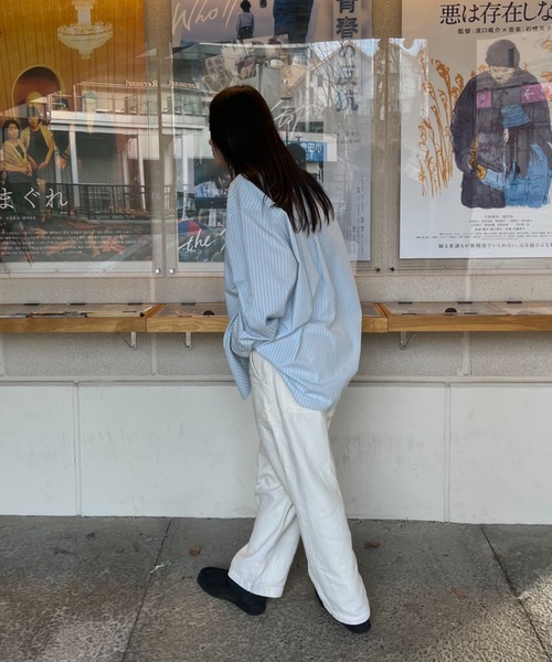 BROKEN BASE(ブロークンベース)の「ダブルポケットストライプシャツ(シャツ/ブラウス・メンズ・オフホワイト/ブルー・LARGE/MEDIUM)」の10枚目の写真