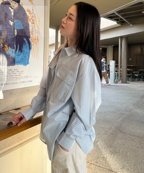 BROKEN BASE（ブロークンベース）の「ダブルポケットストライプシャツ