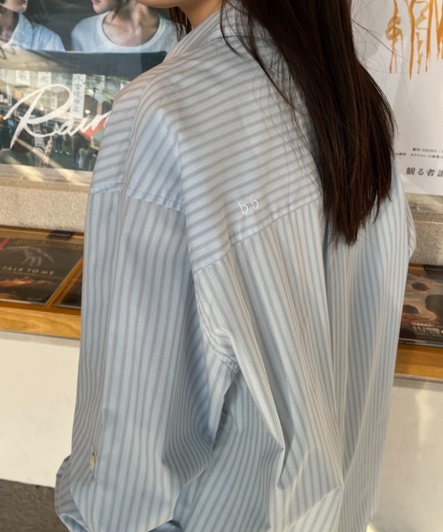 BROKEN BASE(ブロークンベース)の「ダブルポケットストライプシャツ(シャツ/ブラウス・メンズ・オフホワイト/ブルー・LARGE/MEDIUM)」の13枚目の写真
