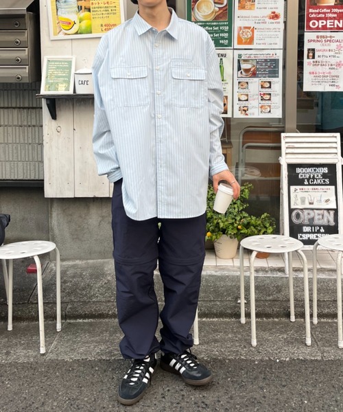 BROKEN BASE(ブロークンベース)の「ダブルポケットストライプシャツ(シャツ/ブラウス・メンズ・オフホワイト/ブルー・LARGE/MEDIUM)」の16枚目の写真