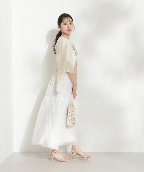 PROPORTION BODY DRESSING(プロポーションボディドレッシング)の「ティアードチュールスカート / 1214120422(スカート・レディース・ブラック/グレー/ブラック系その他/ホワイト・MEDIUM/SMALL)」の7枚目の写真