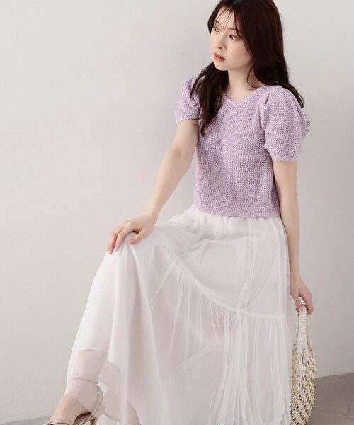 PROPORTION BODY DRESSING(プロポーションボディドレッシング)の「ティアードチュールスカート / 1214120422(スカート・レディース・ブラック/グレー/ブラック系その他/ホワイト・MEDIUM/SMALL)」の9枚目の写真