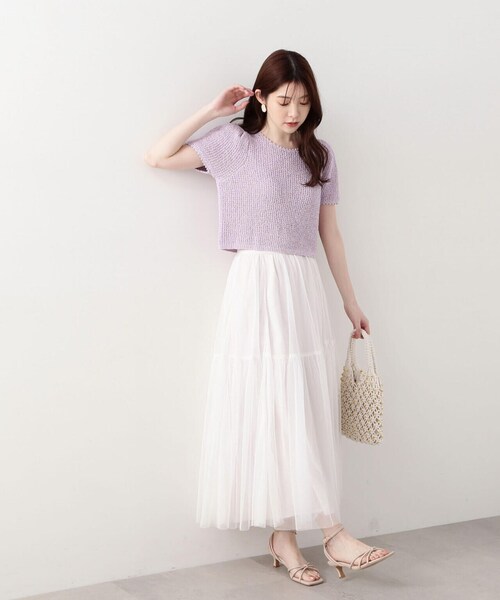 PROPORTION BODY DRESSING(プロポーションボディドレッシング)の「ティアードチュールスカート / 1214120422(スカート・レディース・ブラック/グレー/ブラック系その他/ホワイト・MEDIUM/SMALL)」の10枚目の写真